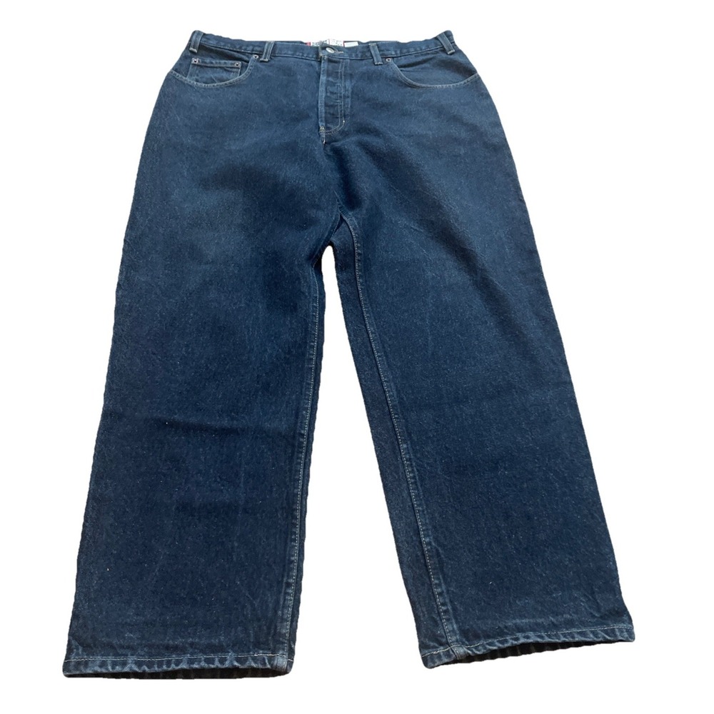 Old Navy Men's Denim Jeans Button Fly Dark Wash Blue Size 38x30 Straight Leg